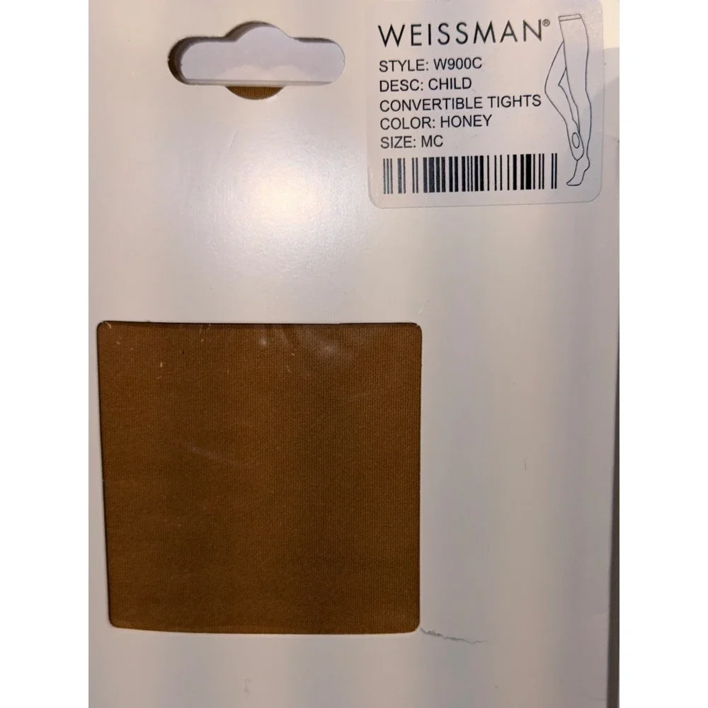 Weissman W900C Honey Convertible Dance Tights Child Medium MC Microfiber New